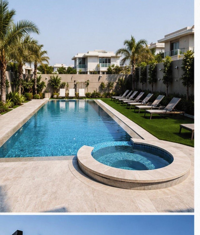 Villa swimming pool and jacuzzi installation