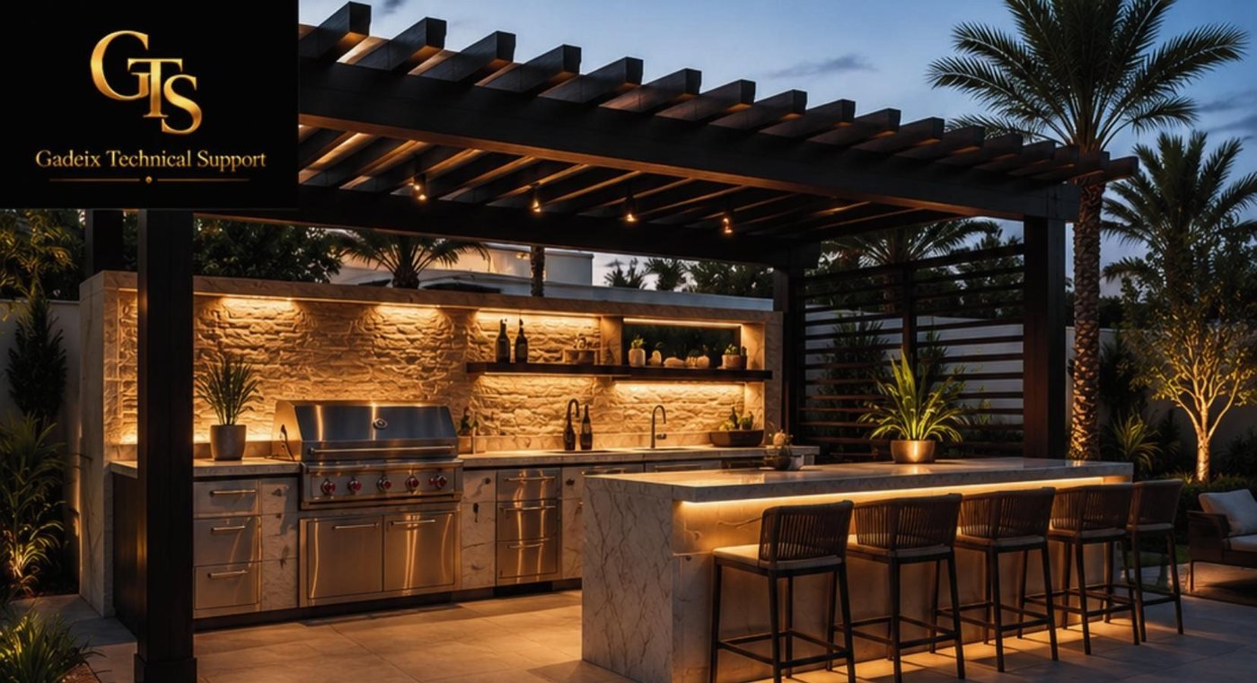 Outdoor kitchen and BBQ area installation